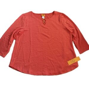 Ruby Rd. Women’s 3/4 Sleeve Coral Top